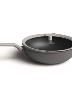 Cookware BergHOFF Leo 12.5" Covered Wok, 6.2 Qt, Grey