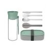 BergHOFF Leo Lunch Set, Water Bottle Flatware And Bento Box, Green Outdoor