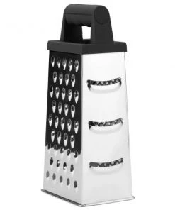 BergHOFF Essentials 9" Stainless Steel 4-Sided Grater With Soft Grip Handle Chef Tools