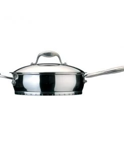 BergHOFF Zeno 9.5" Stainless Steel Covered Deep Skillet 2.6Qt Cookware