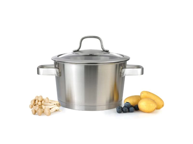 Cookware BergHOFF Manhattan 7" Stainless Steel Covered Casserole 2.5Qt 3 Cookware BergHOFF Manhattan 7" Stainless Steel Covered Casserole 2.5Qt