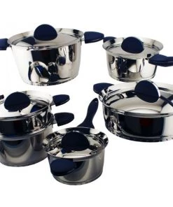 BergHOFF Stacca SS 11 Pieces Cookware Set, Blue
