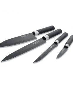 BergHOFF Essentials 4Pc Ceramic Coated Knife Set, Black