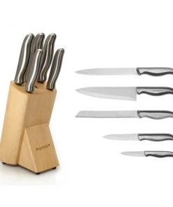 BergHOFF Essentials 6Pc Stainless Steel Knife Set With Block Cutlery