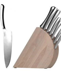 BergHOFF Concavo 8Pc Stainless Steel Knife Set With Block