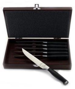 BergHOFF Bistro 7Pc Steak Knife Set With Wooden Case Cutlery