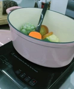 Cookware BergHOFF Neo Cast Iron 8 Qt Oval Covered Dutch Oven, Pink 13 Cookware BergHOFF Neo Cast Iron 8 Qt Oval Covered Dutch Oven, Pink