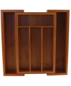 BergHOFF CooknCo Bamboo 6-Slot Expanding Flatware Organizer Tabletop & Bar