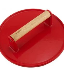 BergHOFF 9" Cast Iron Steak Press, Red