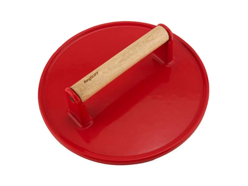 BergHOFF 9" Cast Iron Steak Press, Red 2 BergHOFF 9" Cast Iron Steak Press, Red