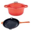 BergHOFF Neo 3Pc Cast Iron Set, 3Qt Covered Dutch Oven & 10" Fry Pan Orange 1 BergHOFF Neo 3Pc Cast Iron Set, 3Qt Covered Dutch Oven & 10" Fry Pan Orange