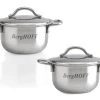 BergHOFF 2.5" Stainless Steel Covered Mini Pots, Set Of 4