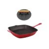 BergHOFF Neo 2Pc Cast Iron Set, 11" Grill Pan & With Slotted Steak Press Red Cookware