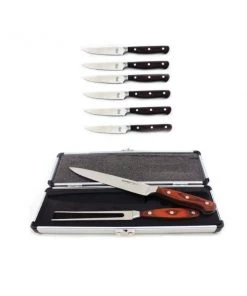 BergHOFF Pakka 8Pc Stainless Steel Cutlery Set, 6Pc Steak Knives & 2pc Carving Sets