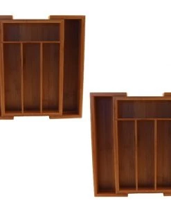Tabletop & Bar BergHOFF CookNCo Bamboo 6-Slot Expanding Flatware Organizer, Set Of 2