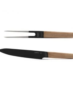 BergHOFF Ron 2Pc Carving Set, 7.5" Carving Knife & 6.5" Carving Fork Natural Cutlery