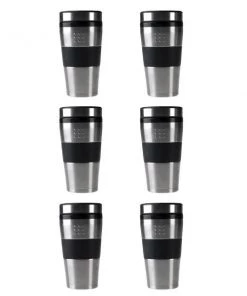 BergHOFF Orion 16oz Stainless Steel Travel Mug, Set Of 6 Coffee & Tea