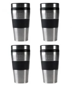 BergHOFF Orion 16oz Stainless Steel Travel Mug, Set Of 4 Coffee & Tea