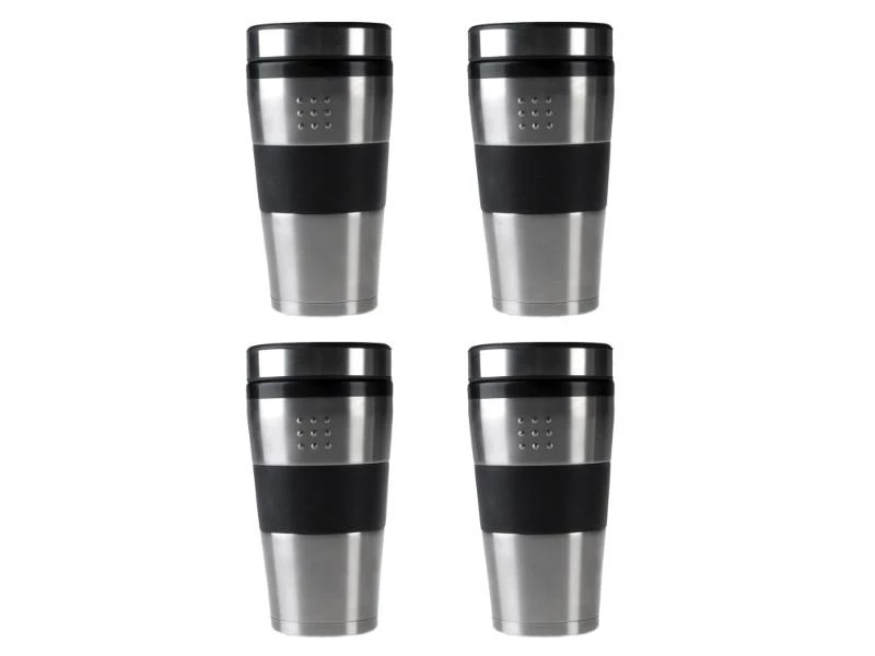 BergHOFF Orion 16oz Stainless Steel Travel Mug, Set Of 4 Coffee & Tea 3 BergHOFF Orion 16oz Stainless Steel Travel Mug, Set Of 4 Coffee & Tea