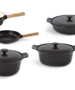 BergHOFF Ron 8Pc Cast Iron Cookware Set, Black