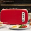 BergHOFF Seren Side Loading Toaster With Cool Touch Exterior And Removable Crumb Tray, With Red Front Panel/ Serving Tray Bakeware