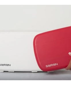 BergHOFF Seren Side Loading Toaster With Cool Touch Exterior And Removable Crumb Tray, With Red Front Panel/ Serving Tray Bakeware 16 BergHOFF Seren Side Loading Toaster With Cool Touch Exterior And Removable Crumb Tray, With Red Front Panel/ Serving Tray Bakeware