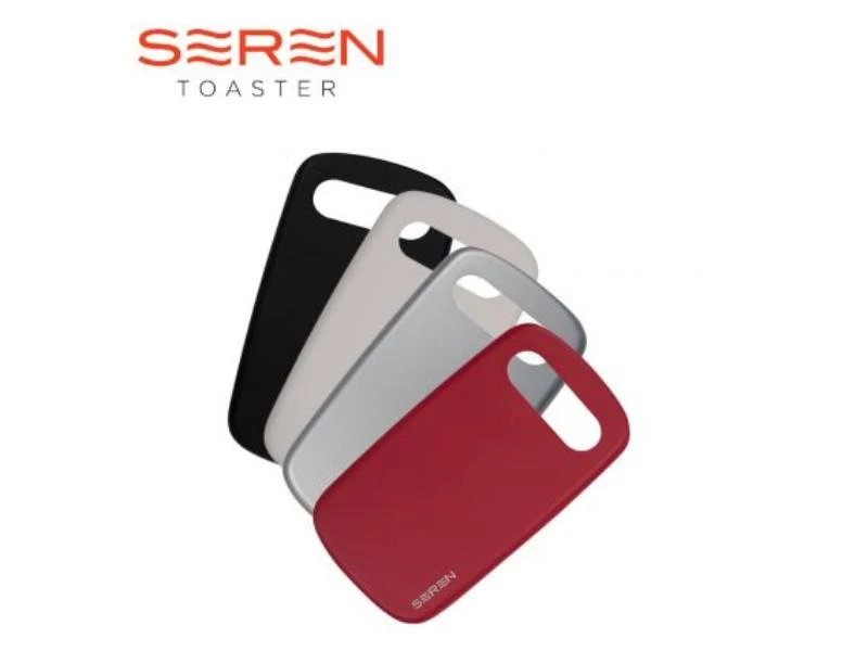 BergHOFF Seren Side Loading Toaster With Cool Touch Exterior And Removable Crumb Tray, With Red Front Panel/ Serving Tray Bakeware 10 BergHOFF Seren Side Loading Toaster With Cool Touch Exterior And Removable Crumb Tray, With Red Front Panel/ Serving Tray Bakeware