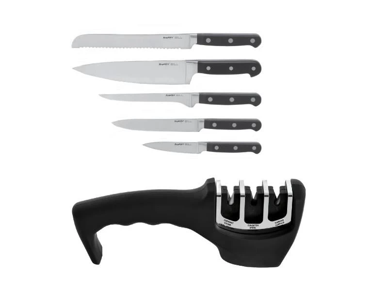 BergHOFF Contempo 7Pc German Steel Cutlery Set In Wood Case & Sharpener 3 BergHOFF Contempo 7Pc German Steel Cutlery Set In Wood Case & Sharpener