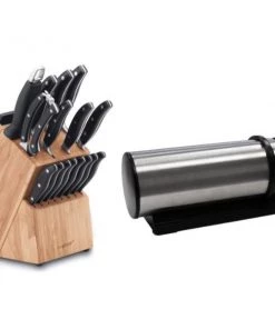BergHOFF Essentials 20Pc SS Cutlery And Block Set With Sharpener
