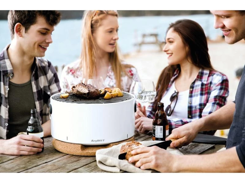 BergHOFF Leo Portable Tabletop Barbecue Grill With Heat Resistant Base White Outdoor 4 BergHOFF Leo Portable Tabletop Barbecue Grill With Heat Resistant Base White Outdoor
