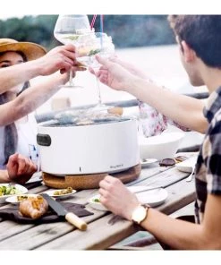 BergHOFF Leo Portable Tabletop Barbecue Grill With Heat Resistant Base White Outdoor 9 BergHOFF Leo Portable Tabletop Barbecue Grill With Heat Resistant Base White Outdoor