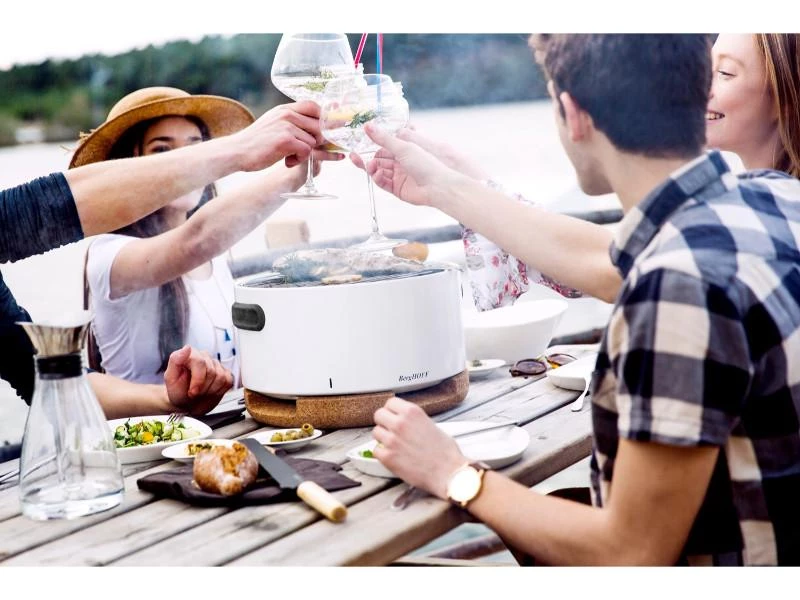 BergHOFF Leo Portable Tabletop Barbecue Grill With Heat Resistant Base White Outdoor 5 BergHOFF Leo Portable Tabletop Barbecue Grill With Heat Resistant Base White Outdoor