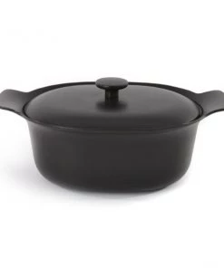 BergHOFF Ron 11" Cast Iron Covered Dutch Oven 5.5Qt, Black Cookware