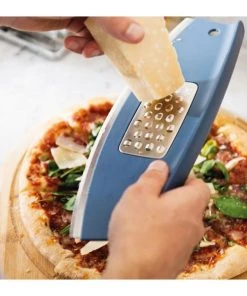 BergHOFF Leo 11.75" Pizza Slicer & Grater, Blue Cutlery