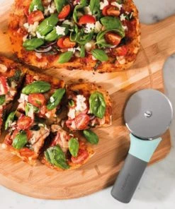 BergHOFF Leo 7.5" Stainless Steel Pizza Cutter, Mint & Gray