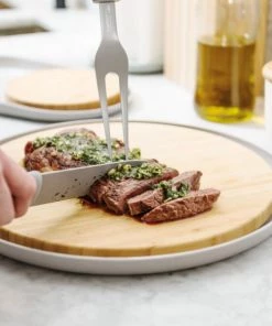 BergHOFF Leo 14.25" Bamboo Cutting Board With Plate, Gray