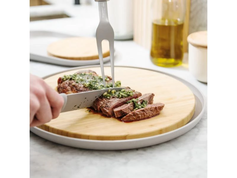 BergHOFF Leo 14.25" Bamboo Cutting Board With Plate, Gray 4 BergHOFF Leo 14.25" Bamboo Cutting Board With Plate, Gray