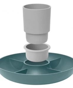 BergHOFF Leo 9.75" Bamboo Apero Set, Blue & White