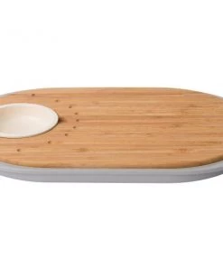 BergHOFF Leo 15.25" 2-sided Tapas Cutting Board With Tray, Gray