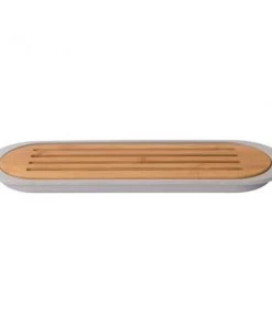 Cutlery BergHOFF Leo 14.5" Bamboo Baguette Cutting Board With Tray, Mint, Gray