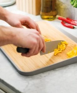 BergHOFF Leo 16.25" Bamboo Cutting Board Anti-Slip, Gray