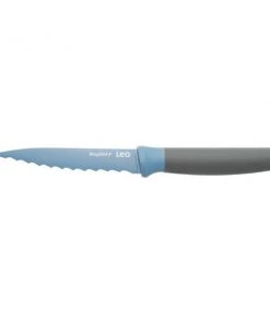 BergHOFF Leo 4.5" Stainless Steel Serrated Utility Knife, Blue