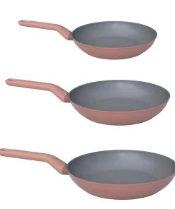 BergHOFF Leo 3Pc Non-Stick Fry Pan Set, Canyon Rose