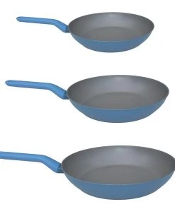 BergHOFF Leo 3Pc Non-Stick Fry Pan Set, Blue Cookware