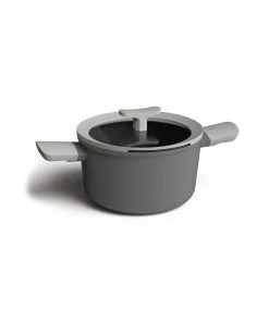 Cookware BergHOFF Leo 8" Non-Stick Covered Casserole, 2.3 Qt, Grey